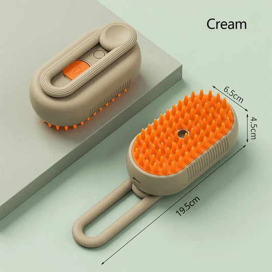 Rechargeable Steam Grooming Brush for Dogs & Cats – Self-Cleaning Deshedding & Massage Tool