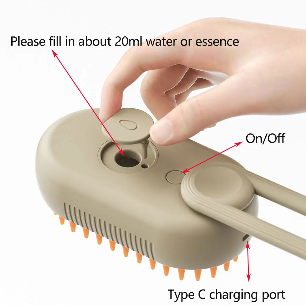 3-in-1 Steam Grooming Brush That Reduces Shedding in Minutes